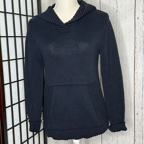 Ralph Lauren Sweaters - Ralph Lauren Navy Blue Hooded Sweater w/ front pouch pocket - Small